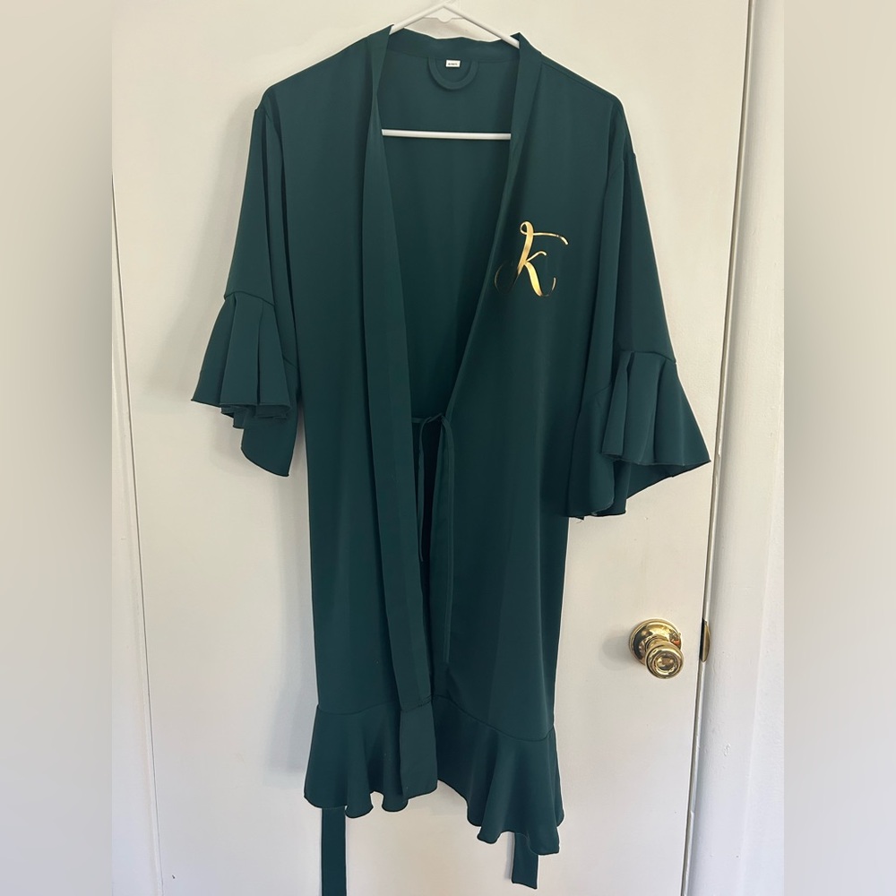 Green Monogrammed Robe - Picture 3 of 6